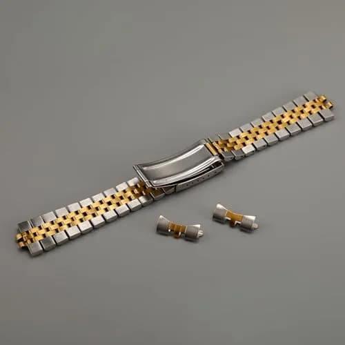 TOMIYOY 20mm Jubilee Stainless Steel Watch Band Strap Bracelet, 2 Tone Gold | Solid 316L Metal Band for RLX SKX Watches thumbnail 5