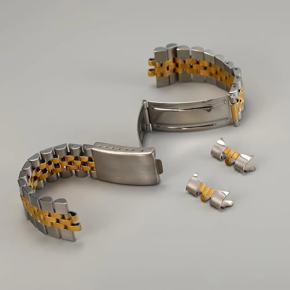 TOMIYOY 20mm Jubilee Stainless Steel Watch Band Strap Bracelet, 2 Tone Gold | Solid 316L Metal Band for RLX SKX Watches - view 6