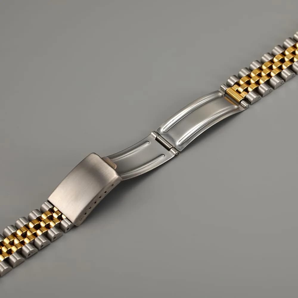 TOMIYOY 20mm Jubilee Stainless Steel Watch Band Strap Bracelet, 2 Tone Gold | Solid 316L Metal Band for RLX SKX Watches - view 4