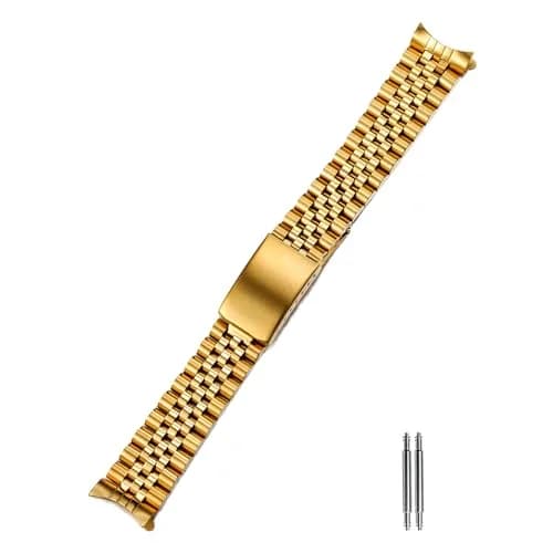 TOMIYOY 19mm Gold Jubilee Stainless Steel Watch Band | Solid 316L Metal Strap for RLX SKX Watches thumbnail 1