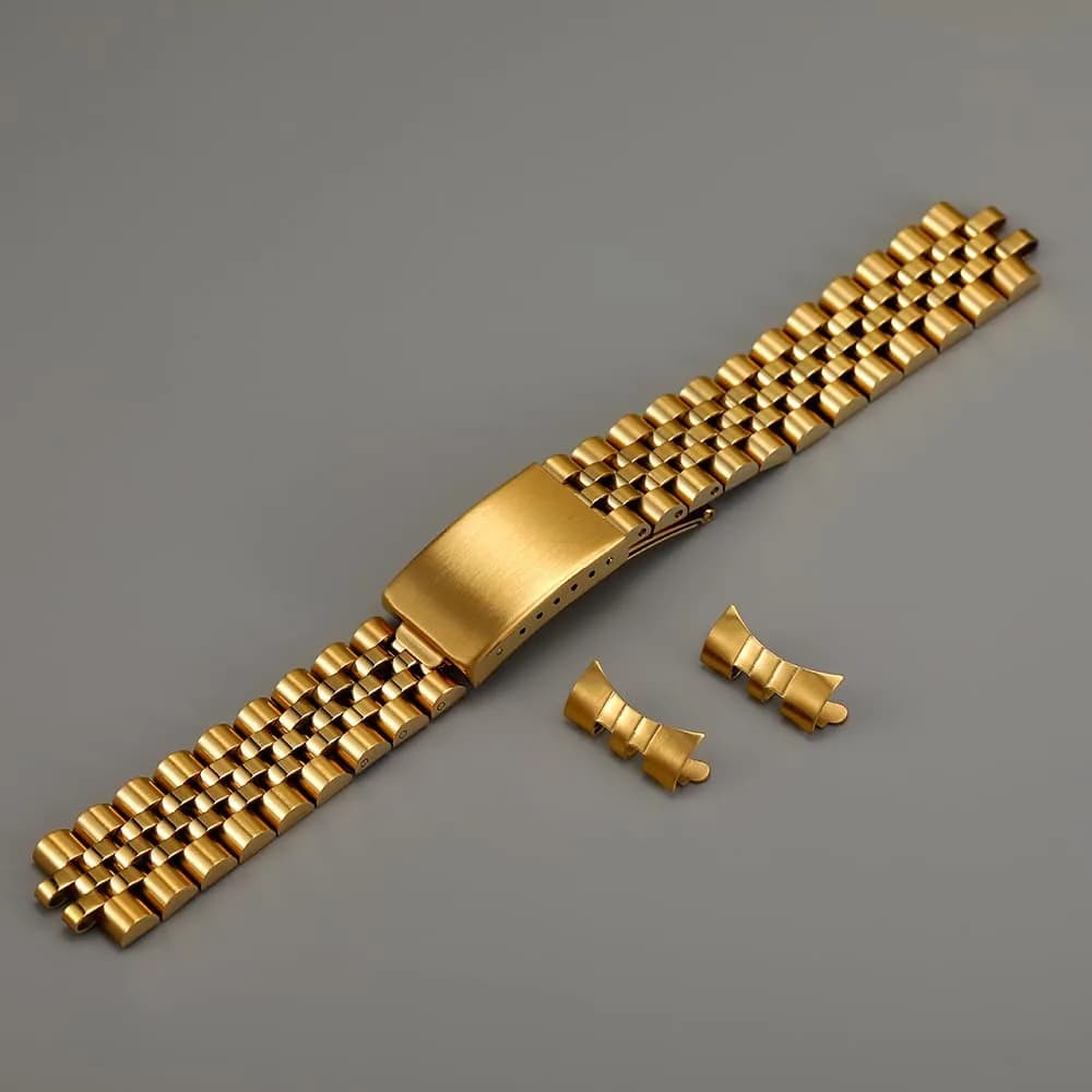 TOMIYOY 19mm Gold Jubilee Stainless Steel Watch Band | Solid 316L Metal Strap for RLX SKX Watches - view 2