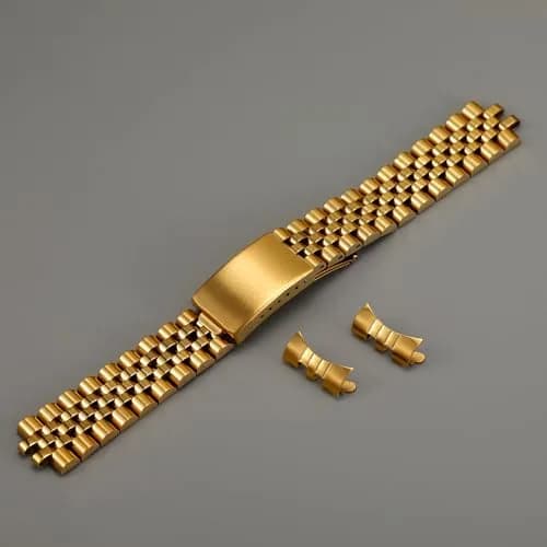 TOMIYOY 20mm Jubilee Stainless Steel Watch Band Gold | Solid 316L Metal Strap for RLX SKX Watches thumbnail 2
