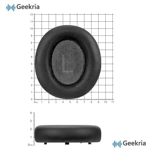GEEKRIA Black Replacement Ear Pads for Anker Soundcore Space Q45 Life Q45 A3040 | 10.5 x 9.4 cm (4.1 x 3.7 in) thumbnail 6