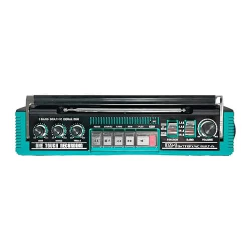 QFX Retro Bluetooth Boombox Cassette Tape Player Recorder J-220BT Aqua | Portable AM/FM/SW Radio & USB MP3 Player thumbnail 4