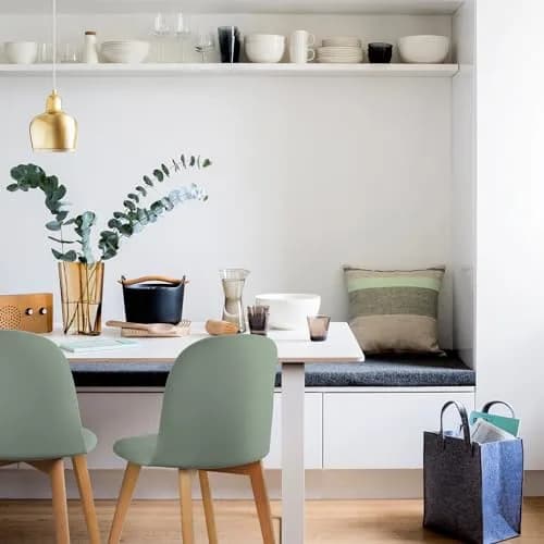 2xhome Modern Armless Dining Chair Plastic Shell Seat with Wooden Legs | Indoor or Outdoor Use | Home Kitchen Patio, Green thumbnail 6