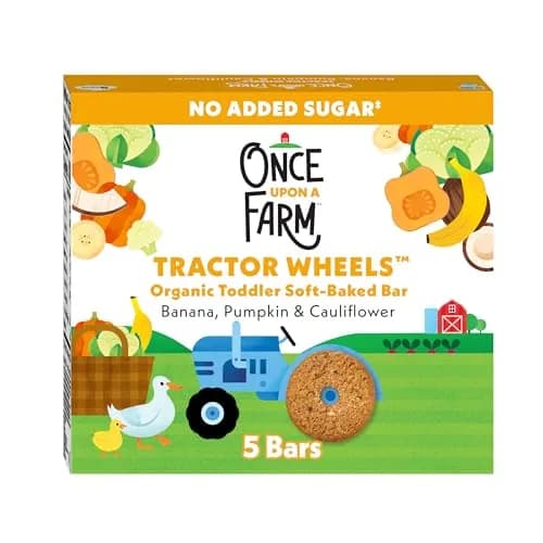 Once Upon a Farm Tractor Wheel Bar, Banana, Pumpkin & Cauliflower | Organic Baby Snack 3.35 OZ thumbnail 1