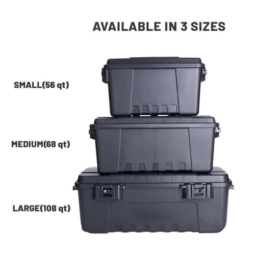 Plano Storage Trunks Medium - 3 Pack | Solid Charcoal Stackable Storage thumbnail 4