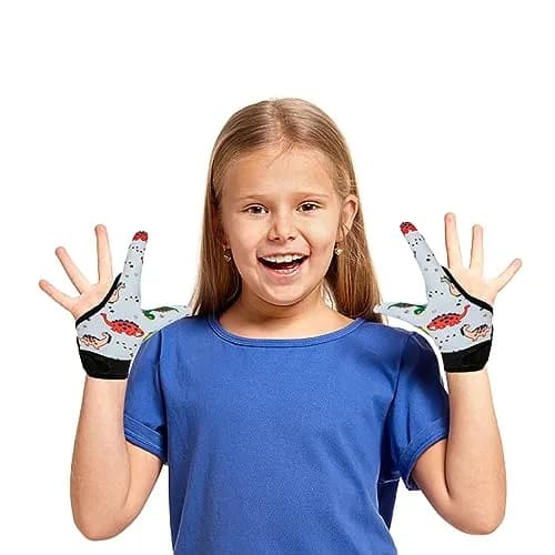 Yxmeiguo Thumb Sucking Guard Gloves for Kids Ages 5-12 | 2 Pairs, Colorful Dinosaur Pattern thumbnail 6