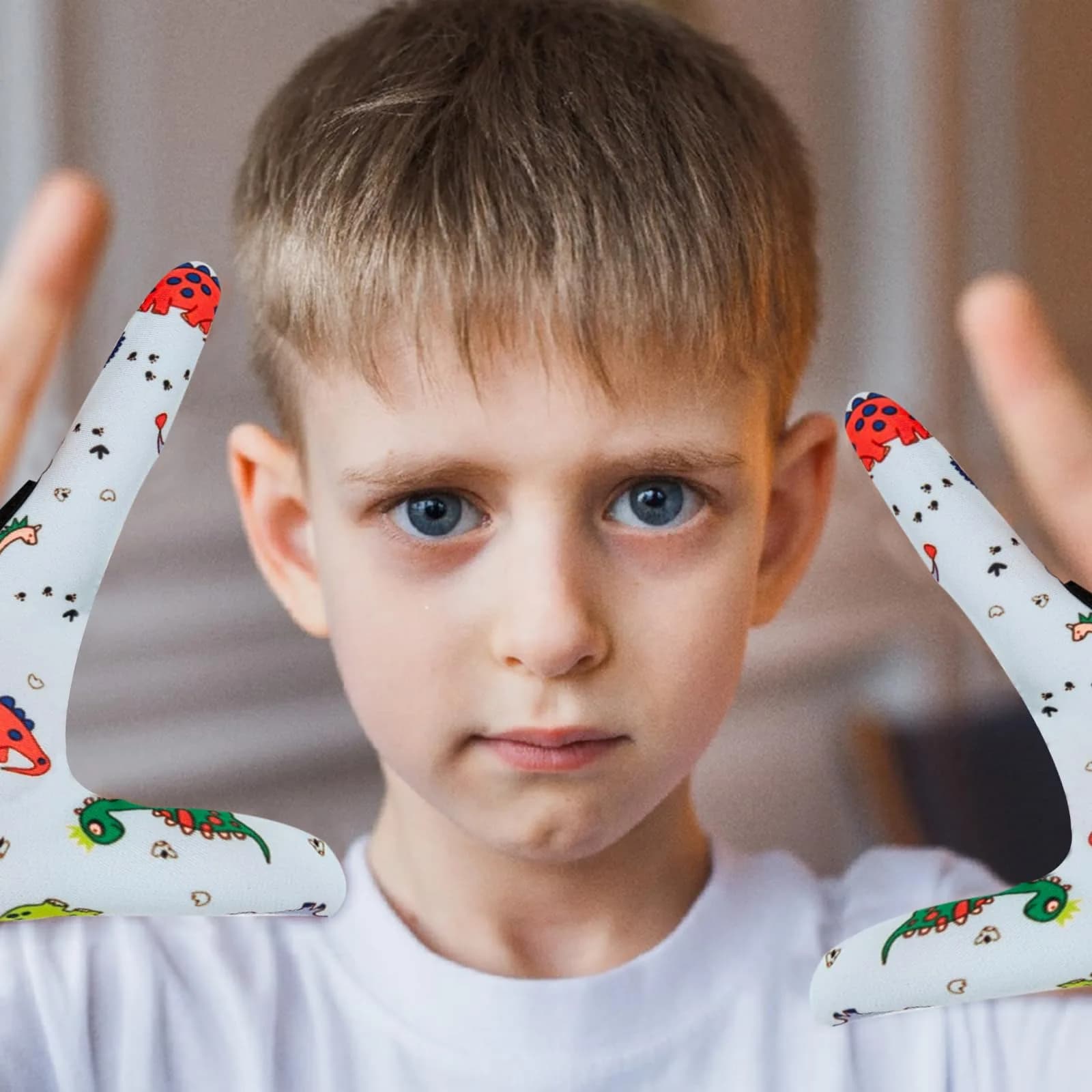 Yxmeiguo Thumb Sucking Guard Gloves for Kids Ages 5-12 | 2 Pairs, Colorful Dinosaur Pattern - view 7
