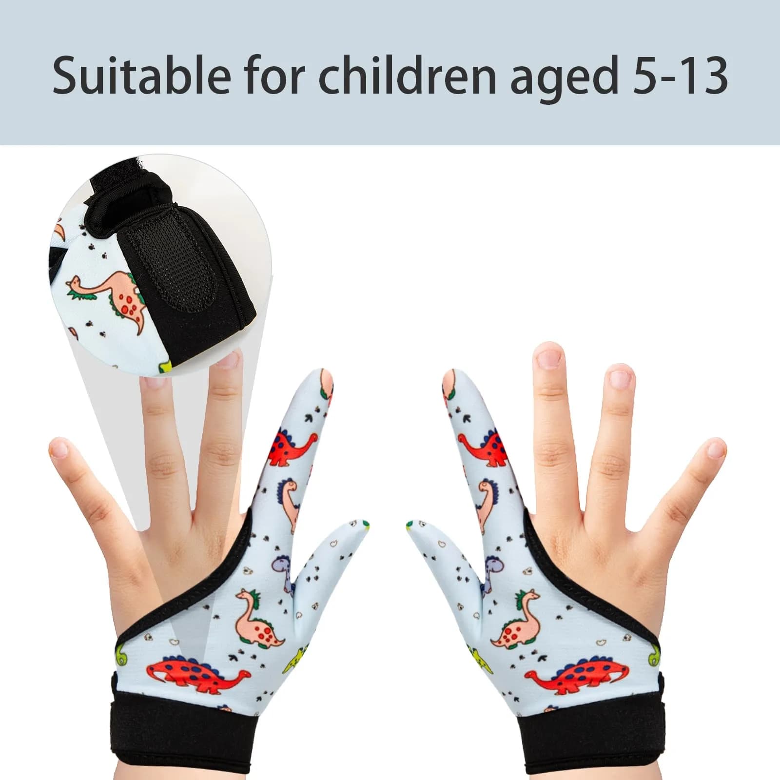 Yxmeiguo Colorful Dinosaur Thumb Sucking Guard Gloves for Kids, One Size, 2 Pairs - view 2