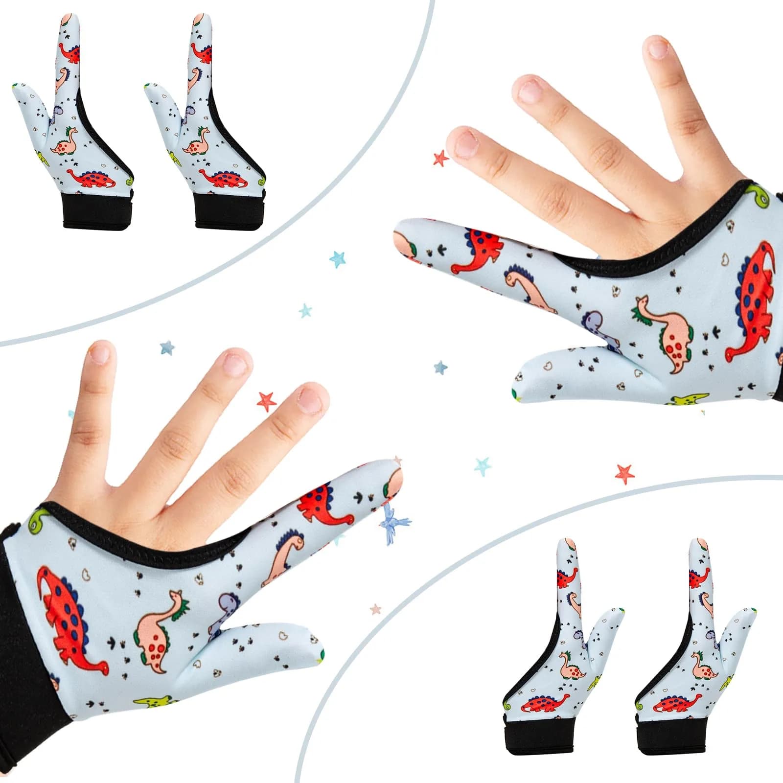 Yxmeiguo Colorful Dinosaur Thumb Sucking Guard Gloves for Kids, One Size, 2 Pairs - view 4