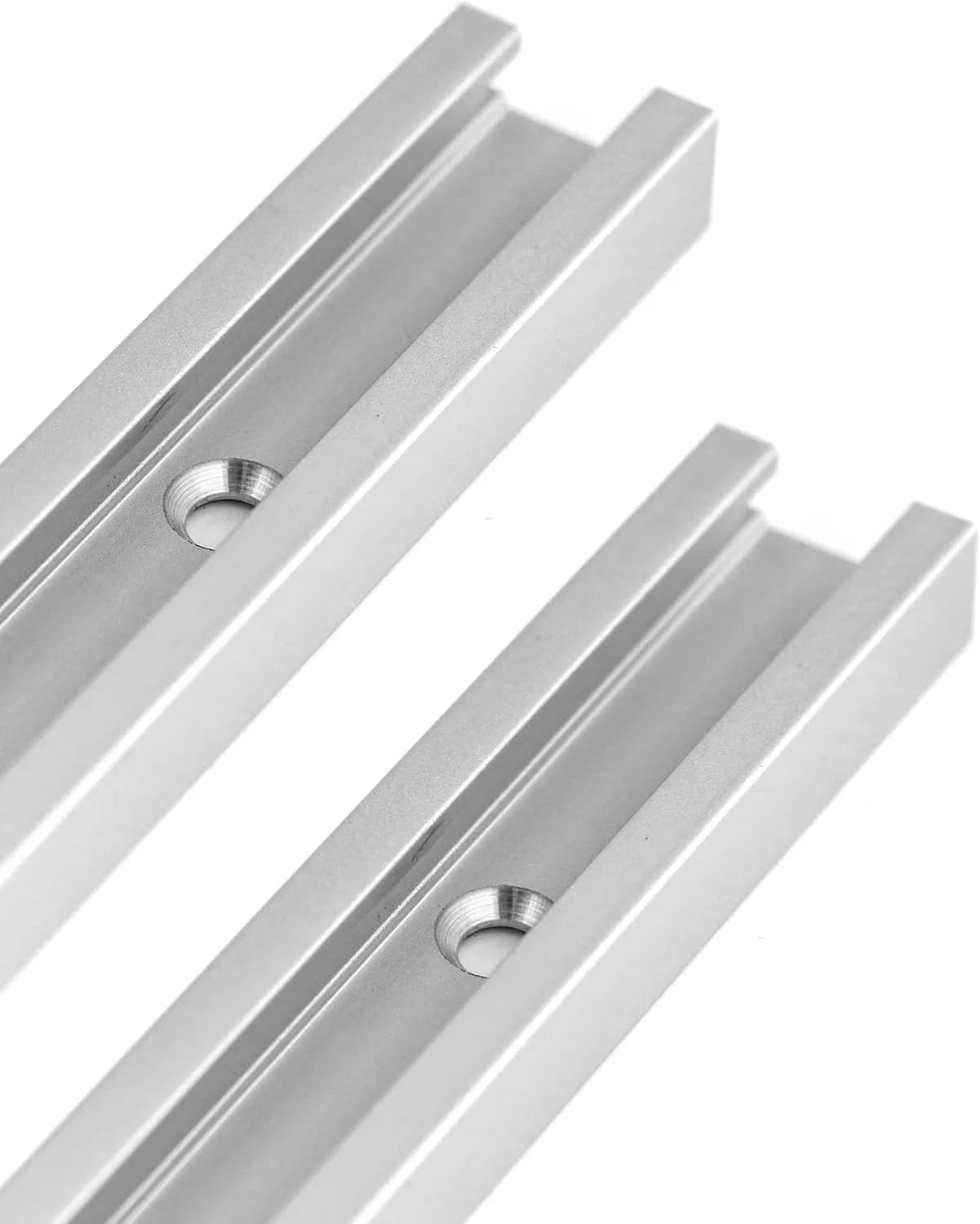 QWORK Aluminum T Track 48 Inch - 8 Pack | Universal Double Cut Profile for Woodworking Fixtures - view 2