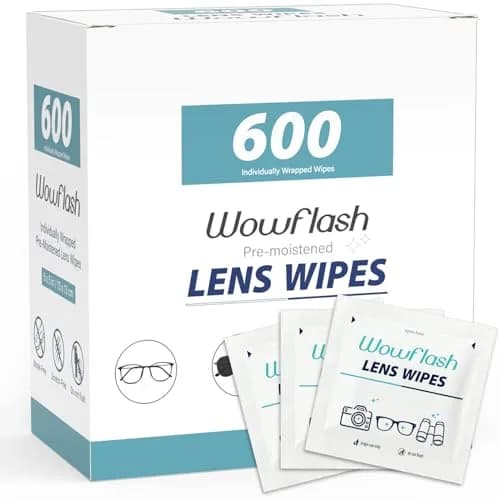 Wowflash Pre-Moistened Lens Wipes 600 Count | Streak-Free Cleaning for Eyeglasses, Sunglasses, Camera Lenses thumbnail 1