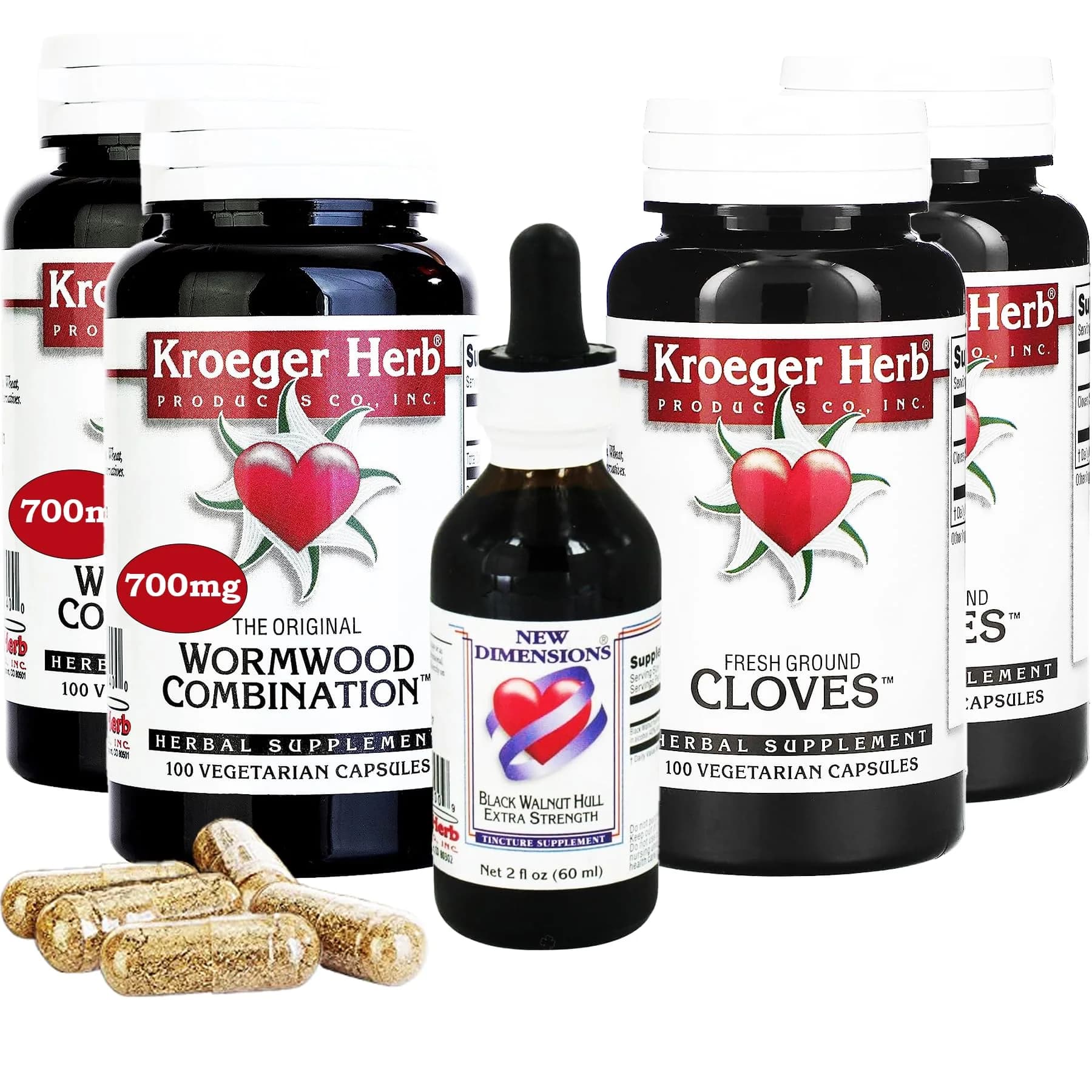 Kroeger Herb Products Wormwood Detox Cleanse Capsules - Pack of 2 (100 Capsules Each) - view 2