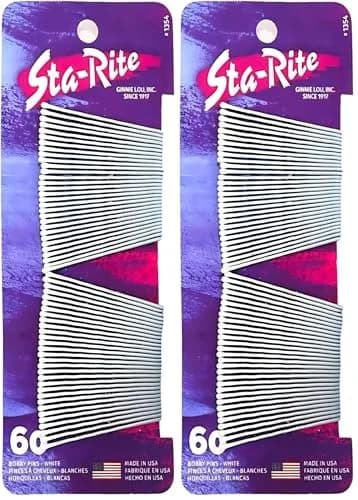 Sta-Rite White Bobby Pins - 120 Count (Pack of 2) | Secure Hold for All Hair Types thumbnail 1