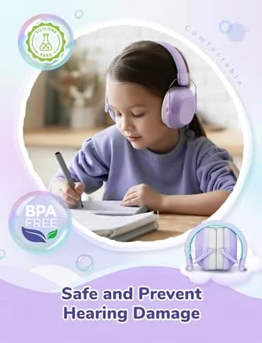 iClever EM01 Noise Cancelling Headphones for Kids Adults, SNR 29dB EarMuffs | Certified Safety & Comfort thumbnail 3