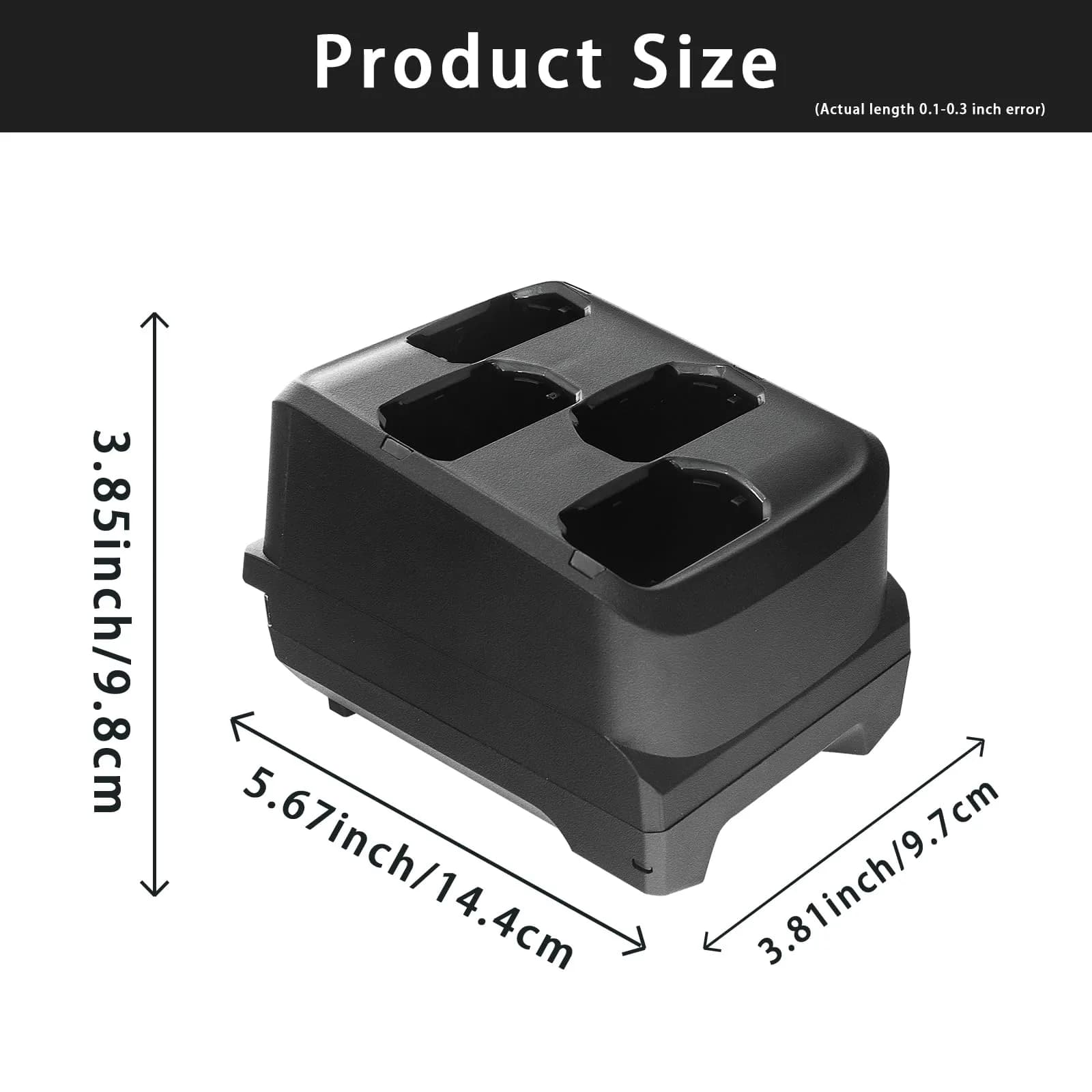 CARPSDZY 4-Slot Battery Charging Cradle Kit with Power Supply for Zebra MC3200 MC3300 Barcode Scanners | Safe Stable Charger - view 4