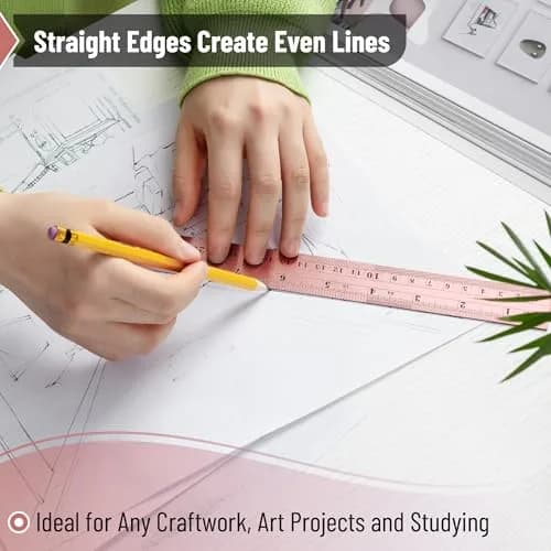 Mr. Pen- Metal Straight Edge Ruler, 2 Pack, 6" and 12" | Durable Stainless Steel, Precise Measurements thumbnail 4
