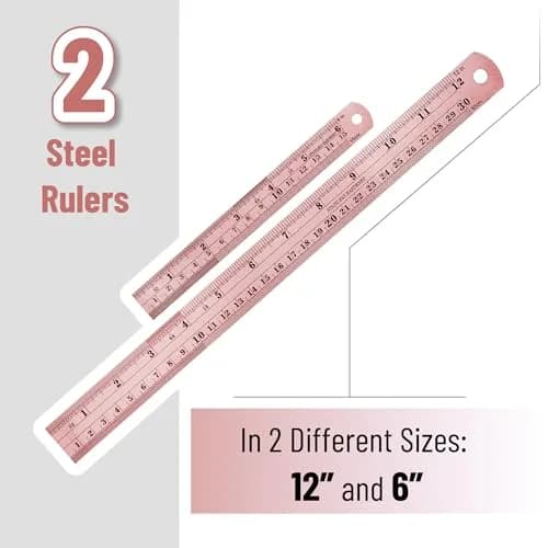 Mr. Pen- Metal Straight Edge Ruler, 2 Pack, 6" and 12" | Durable Stainless Steel, Precise Measurements thumbnail 2