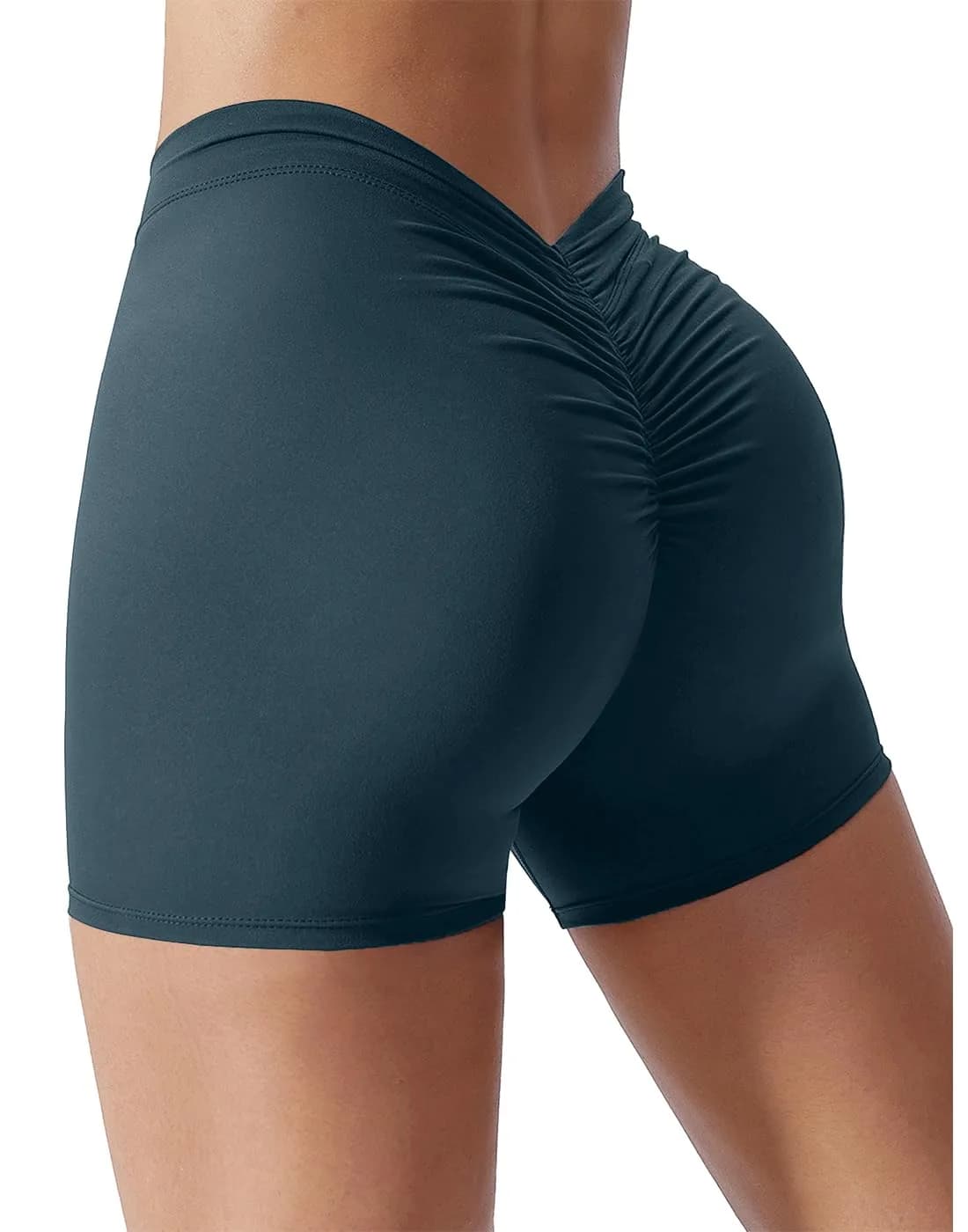 YWBIN Womens High Waisted Yoga Shorts | Butt Lifting, Navy Blue, 3.5-inch Inner Seam