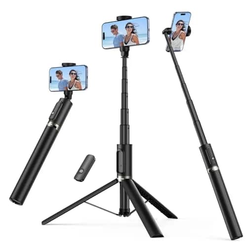 SYNCWIRE Selfie Stick Tripod 55" Aluminum Travel Phone Tripod with Remote for iPhone 17/16/15/14/13/12 Series and More Smartphones thumbnail 1