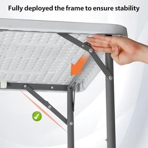 ZENY 34inch Fold in Half Square Table | Portable Plastic Dining Card Table for Indoor & Outdoor Use thumbnail 8