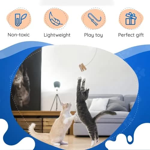 Cat Dancer Interactive Cat Toy 2-Pack | Engaging Paper Roll on 30-Inch Steel Wire for Playful Cats thumbnail 8