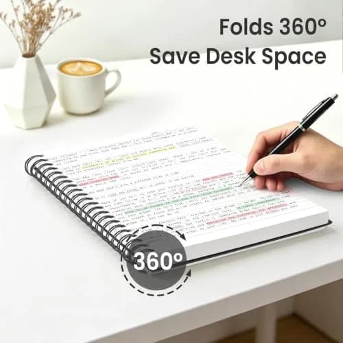 EMSHOI Lined Spiral Journal Notebook A4 Size 300 Pages (21.8cm x 28.7cm) | College Ruled Paper for Students & Professionals thumbnail 6