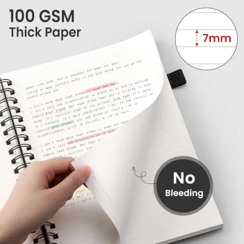 EMSHOI Lined Spiral Journal Notebook A4 Size 300 Pages (21.8cm x 28.7cm) | College Ruled Paper for Students & Professionals thumbnail 2