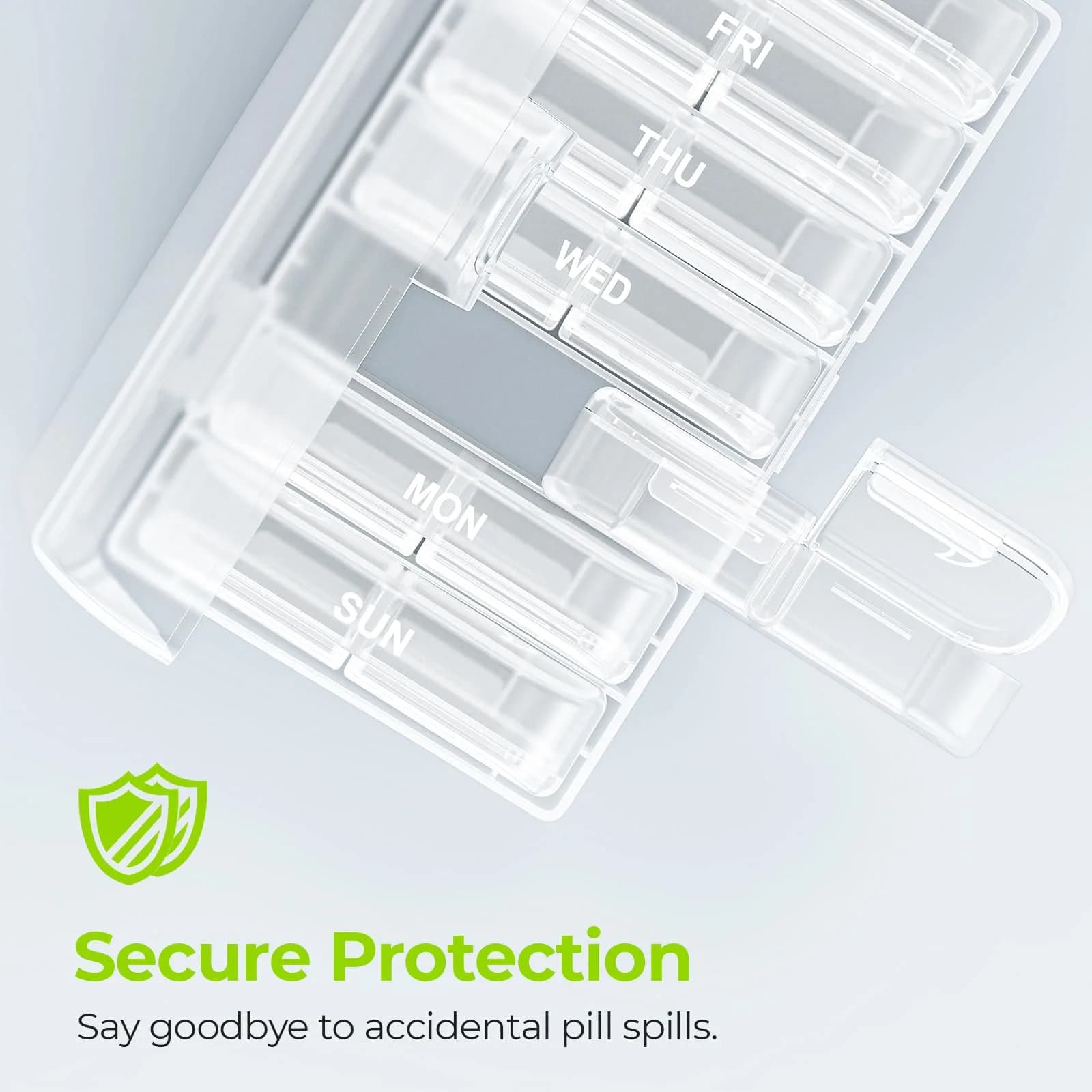 AUVON XL Weekly Pill Organizer 2 Times a Day, Pill Box 7 Day with Large Openings, White AM PM Pill Case (1 Count) - view 4