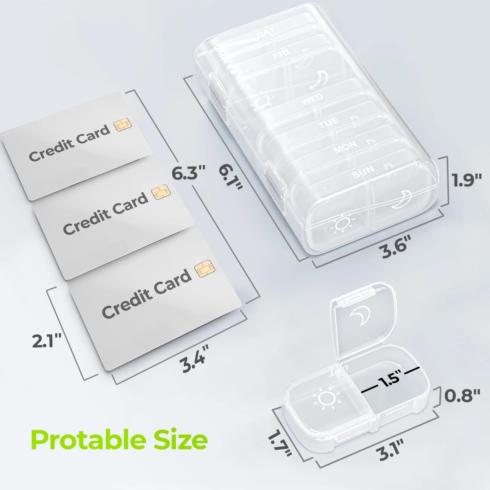 AUVON XL Weekly Pill Organizer 2 Times a Day, Pill Box 7 Day with Large Openings, White AM PM Pill Case (1 Count) - view 5