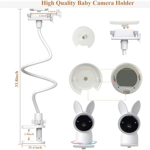Derebir Flexible Baby Monitor Mount Holder Stand for ARENTI Cameras & Most 1/4" Screw Mounts | 85.6 cm (33.7 inch) thumbnail 7