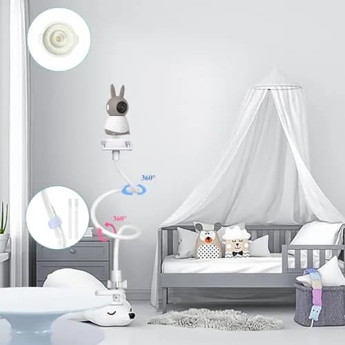 Derebir Flexible Baby Monitor Mount Stand 85.7 cm (33.75 inches) | Secure Crib Clamp for Clearer Views thumbnail 5