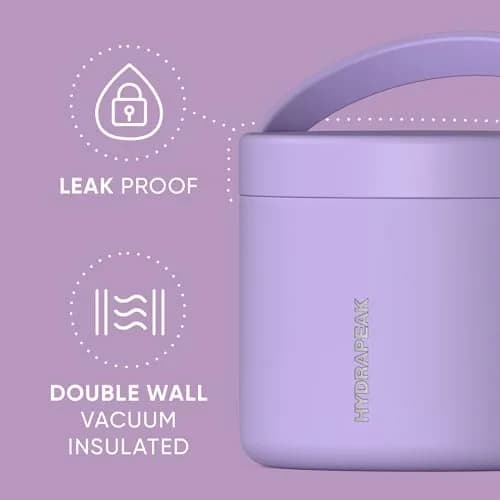 Hydrapeak 18oz Stainless Steel Vacuum Insulated Food Jar | 532ml (18 Fl Oz) Hot & Cold Food Container thumbnail 3