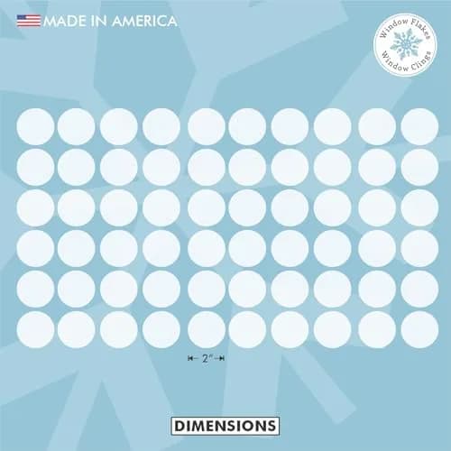 Window Flakes Etched Glass Safety Stickers - 2 Inch Frosted Round Decals (66 pcs) | Prevent Bird Strikes & Accidents thumbnail 3