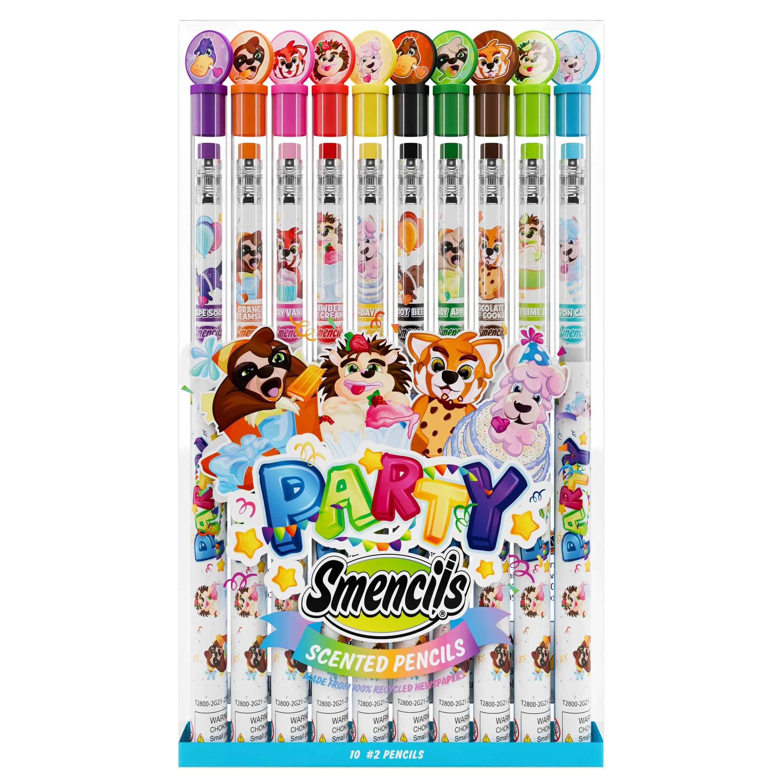 Scentco Party Smencils - Patented Gourmet Scented Graphite HB #2 Pencils, 10 Count | Recycled Newspaper, 2-Year Scent Guarantee - view 2