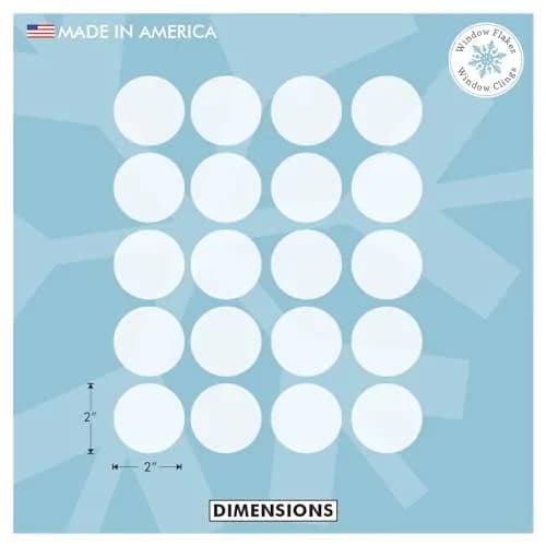 Window Flakes 22 Pack Etched Glass Safety Stickers 50mm (2 Inch) | Prevent Bird Strikes & Accidents thumbnail 2