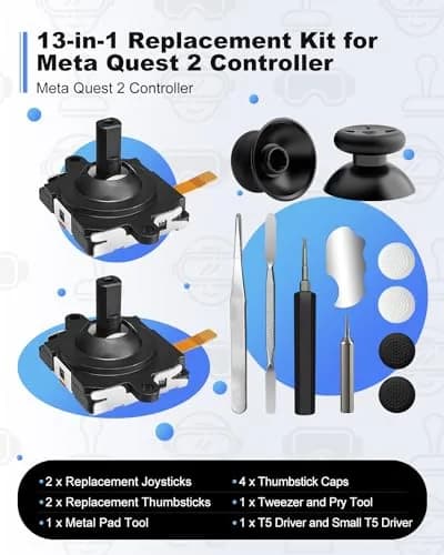 OLCLSS Joystick Replacement Kit for Oculus Quest 2/3 Controllers | 13-in-1 Repair Set thumbnail 7