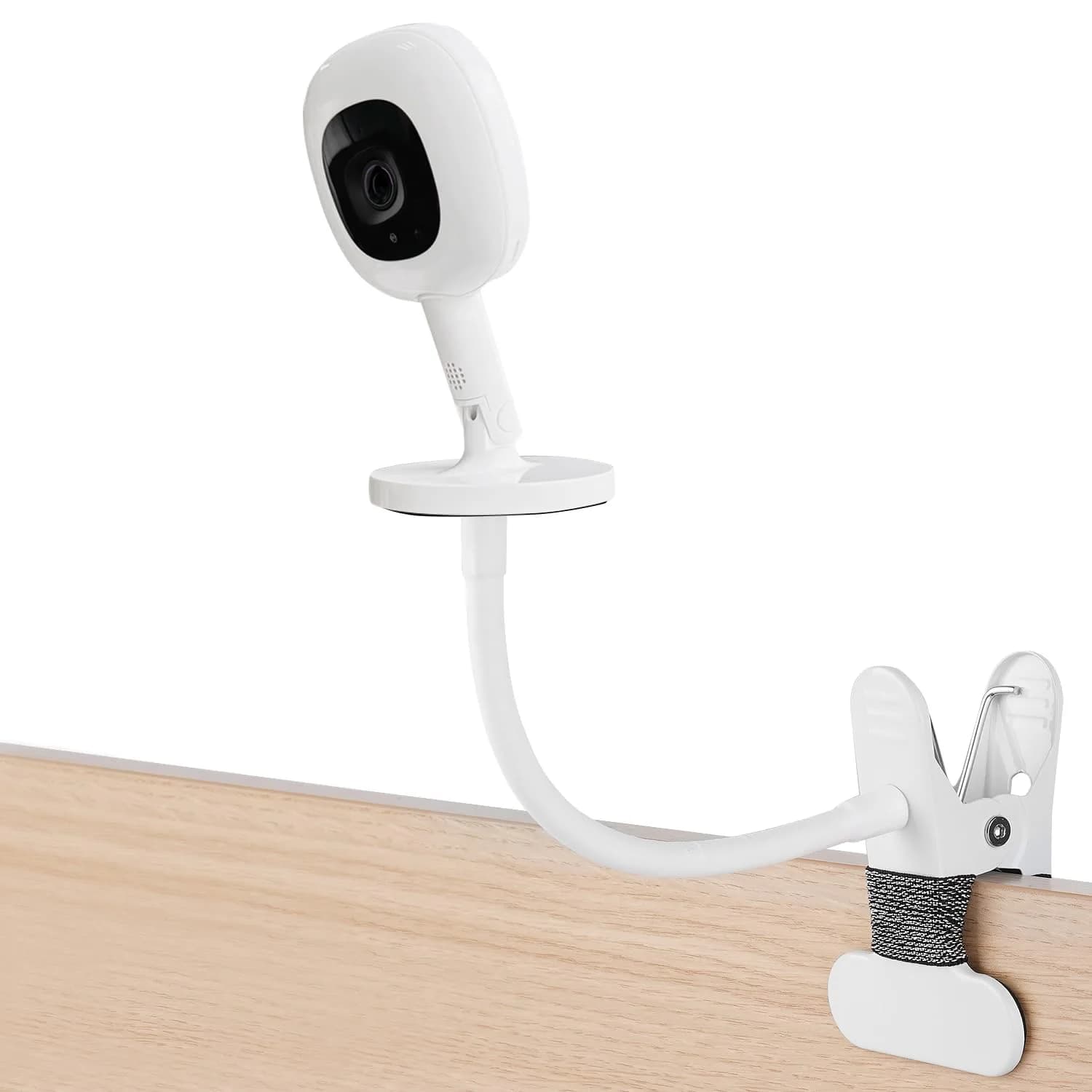 iTODOS Baby Monitor Mount Compatible with Nanit Pro & Flex Stand | 8-inch Flexible Arm, Portable & Sturdy (70-120 chars) — White