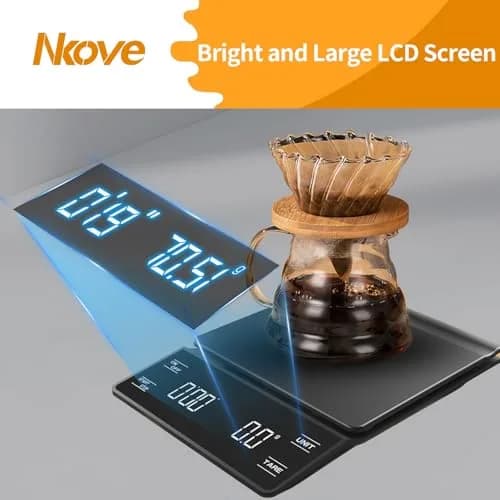 Nkove Digital Coffee Scale with Timer, 0.1g Precision, 3kg Capacity | Compact & Accurate for Home & Cafe thumbnail 6