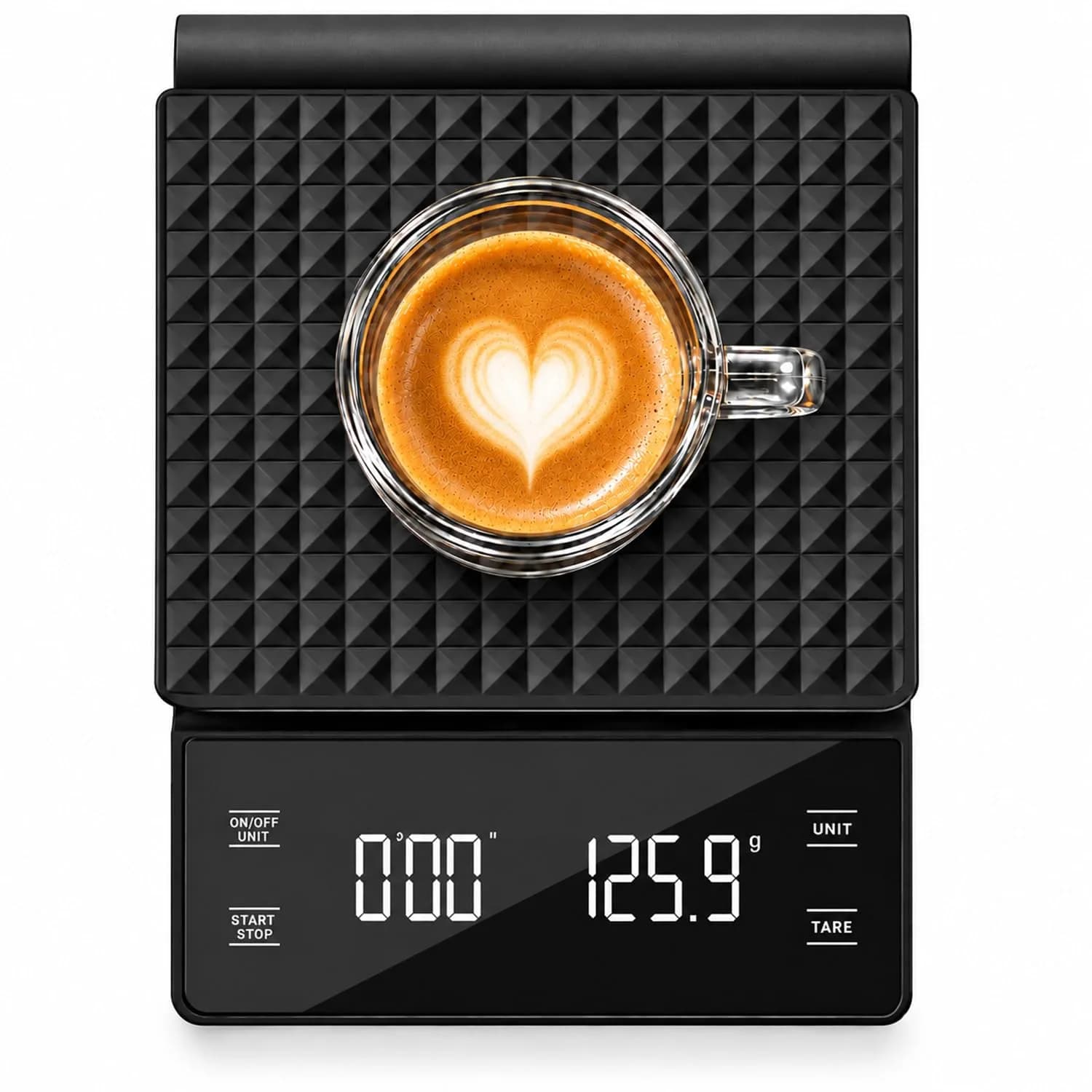 Nkove Digital Coffee Scale with Timer, 0.1g Precision, 3kg Capacity | Compact & Accurate for Home & Cafe — Black