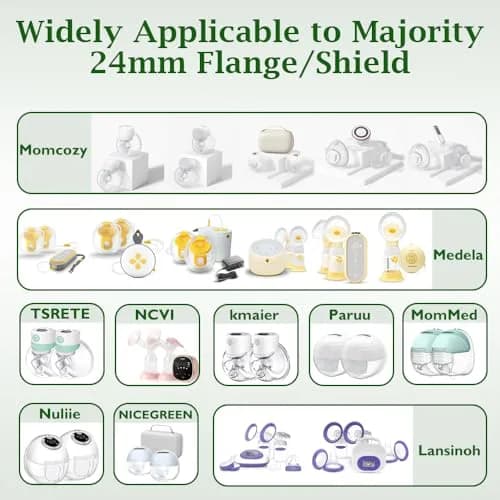 IVARONAL Flange Inserts 13mm | Compatible with Medela & Spectra Pumps, 6PCS, Food-Grade Silicone, Reduce 24mm Tunnel thumbnail 2