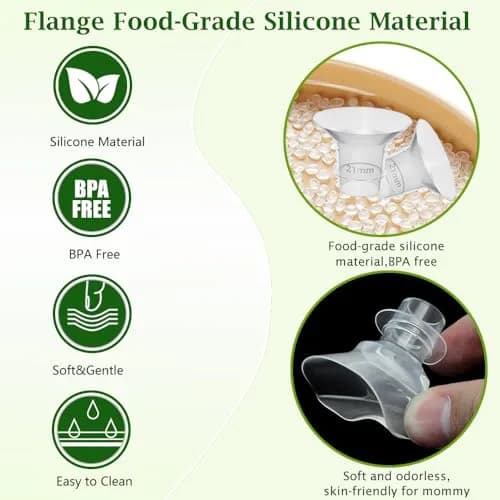 IVARONAL Flange Inserts 19mm | Compatible with Most Breast Pumps, Reduce Tunnel to Correct Size, Food-Grade Silicone, 6PCS thumbnail 5