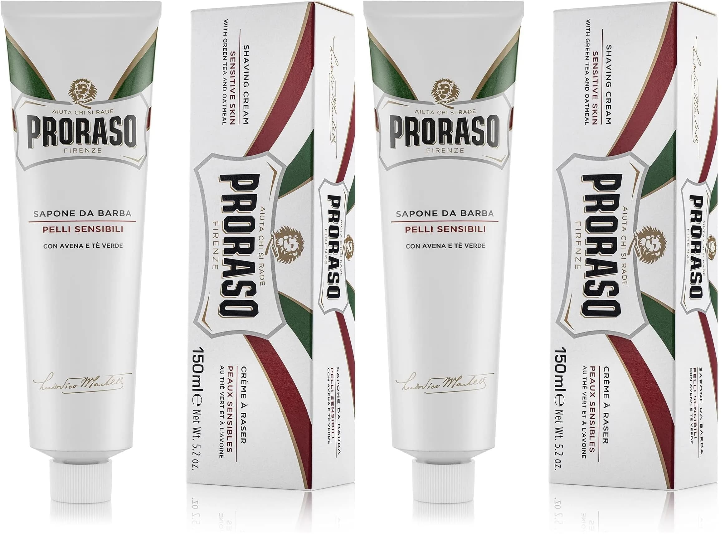 Proraso Shaving Cream Oatmeal & Green Tea 300ml (10.2 Fl Oz) | Nourishing & Gentle Formula for Sensitive Skin - main product image