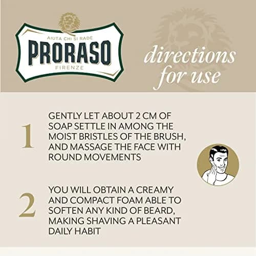 Proraso Shaving Cream Oatmeal & Green Tea 300ml (10.2 Fl Oz) | Nourishing & Gentle Formula for Sensitive Skin thumbnail 3