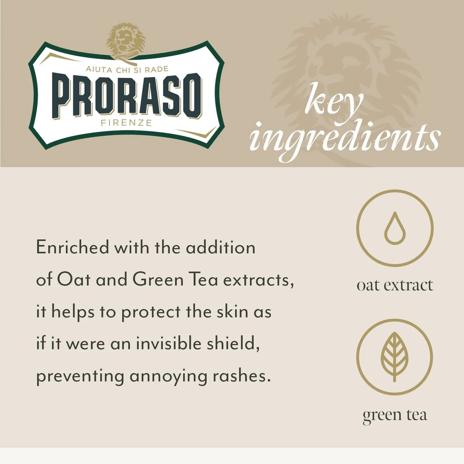 Proraso Shaving Cream Oatmeal & Green Tea 300ml (10.2 Fl Oz) | Nourishing & Gentle Formula for Sensitive Skin - view 4