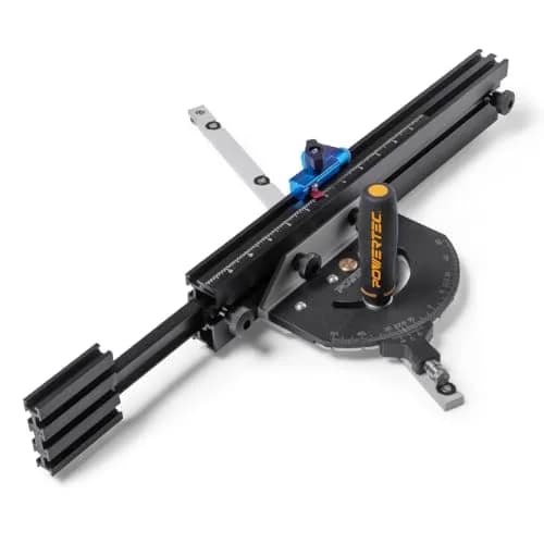 POWERTEC Precision Miter Gauge System for Table Saw Kit w/Telescoping Fence | 11 Preset Angle Stops thumbnail 1