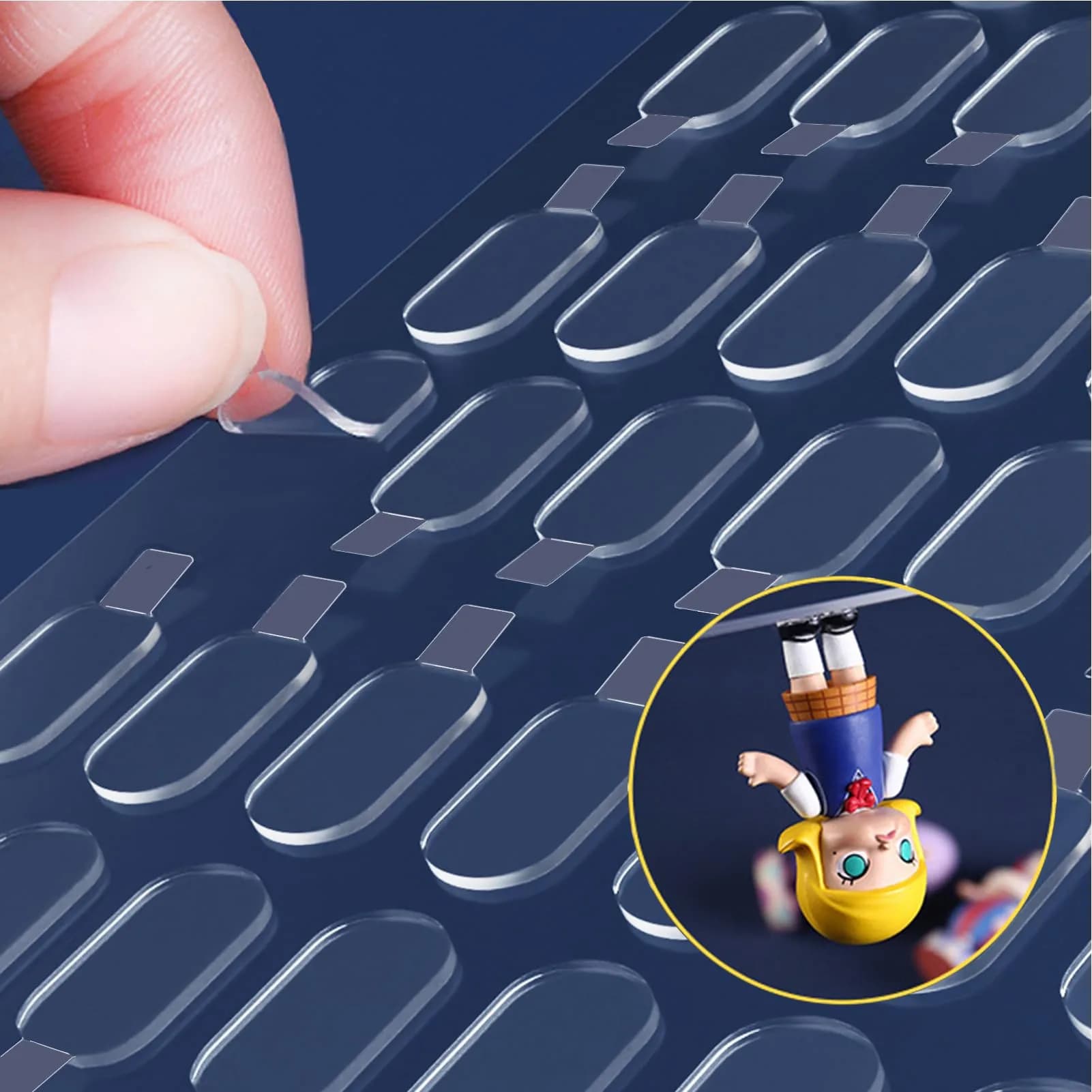 LMJIA Adhesive Mounting Putty Dots (180-Pack, Clear) | Removable Wall Hanging Crafts — 500 / 0.31" X 0.51"