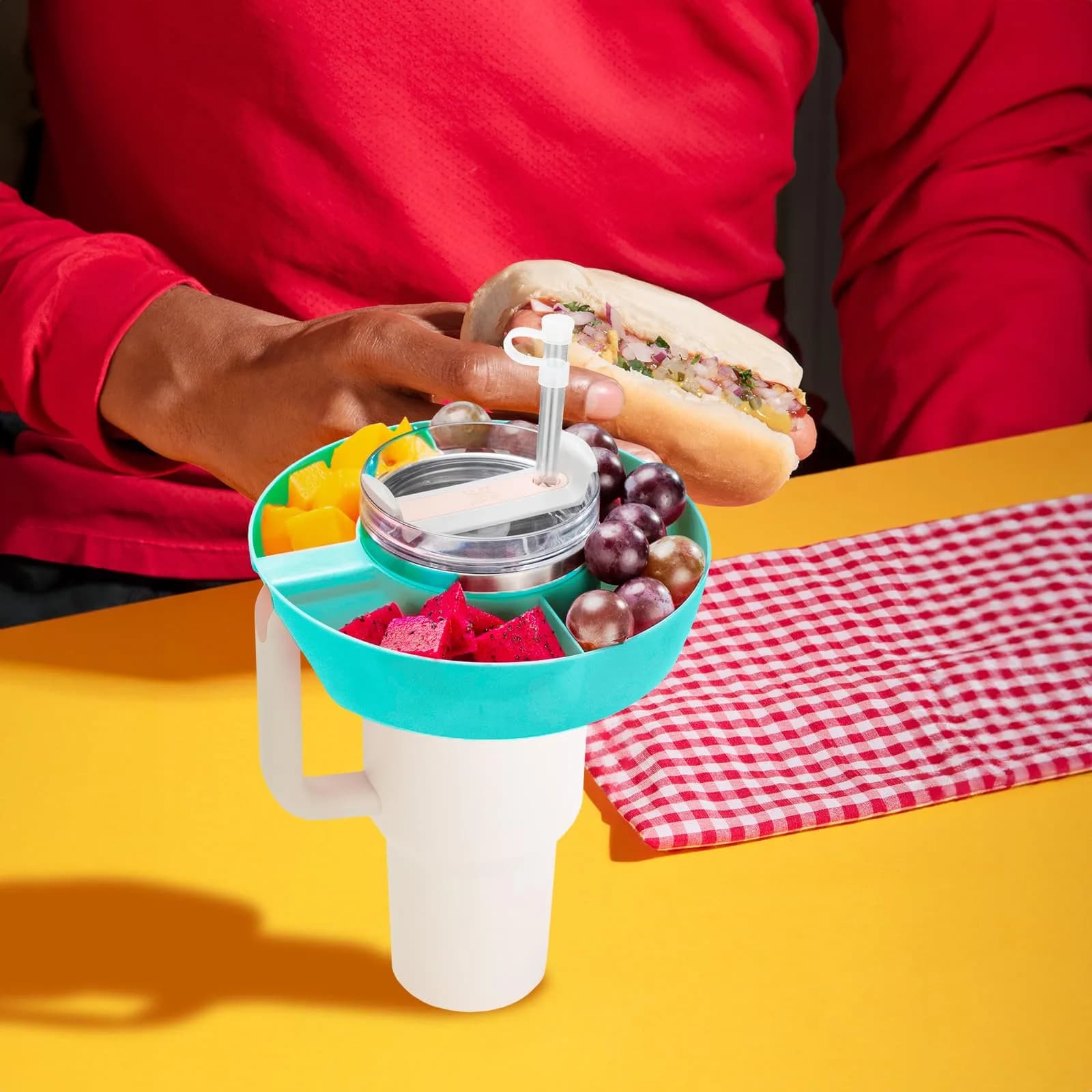 DMTINTA Snack Bowl for Stanley 30 oz Tumbler with Handle, Cream | Multi-compartment, 27 oz Capacity - view 4