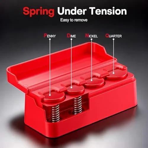 SINGARO Coin Holder for Car, Coin Change Organizer Compatible with Coins of Different Sizes, Dash-Mounted Holder Suitable for Most Cars, Trucks (Red) | Neat, Versatile thumbnail 3
